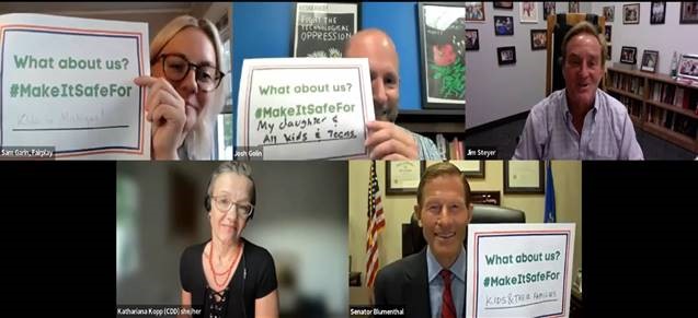 Blumenthal, Chair of the Senate Commerce, Science, and Transportation Subcommittee on Consumer Protection, Product Safety, and Data Security, joined a virtual rally with parent and youth advocates calling on Congress to pass kids online safety and privacy legislation, including Blumenthal’s bipartisan Kids Online Safety Act.